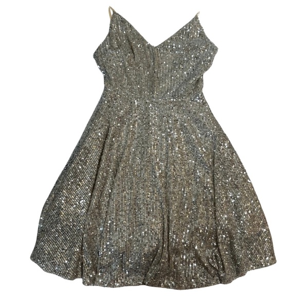 Lulus Dresses & Skirts - Lulus XS Gold Sequin Fit & Flare Mini Dress Sparkly Party Cocktail